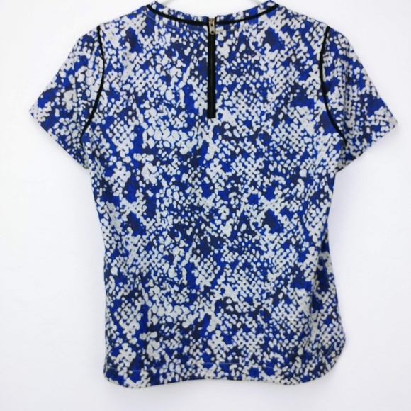 Club Monaco blue / grey zipper back thick cotton t - Picture 4 of 8